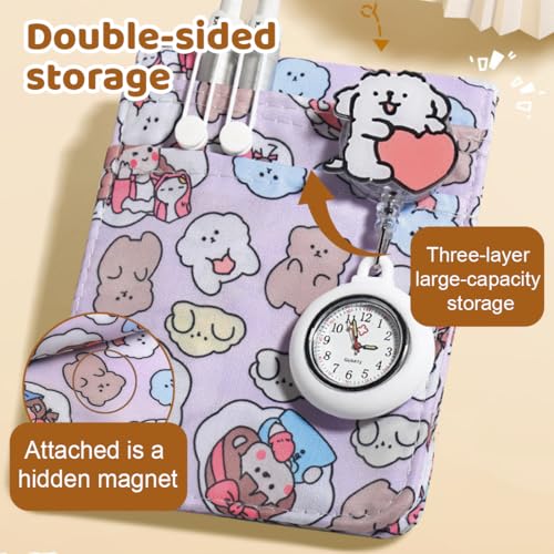 PYEUIFT Nurse Accessories Krankenschwester Tasche Mit Magnet, Pflege Zubehör, Schwesterntasche, Taschenorganizer, Stiftehalter, Kasack Tasche, Für Arbeit