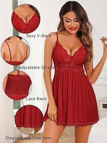 المثالي - قميص نوم من الدانتيل للنساء من فاشون مانيا - بيبي دو... - view 5