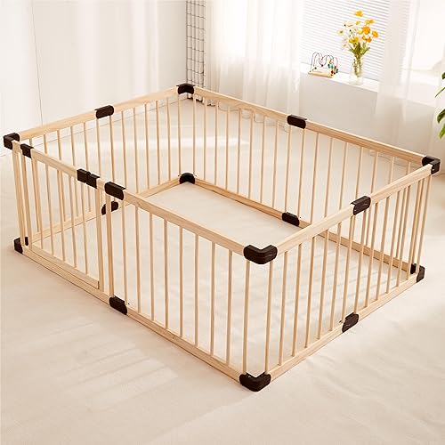 Wooden Baby Playpen,Playpen Play Pens for Babies and Toddlers,Toddler Playpen,Baby Play Fence Yards,Large Baby Playpen Wooden(120×160×61CM)
