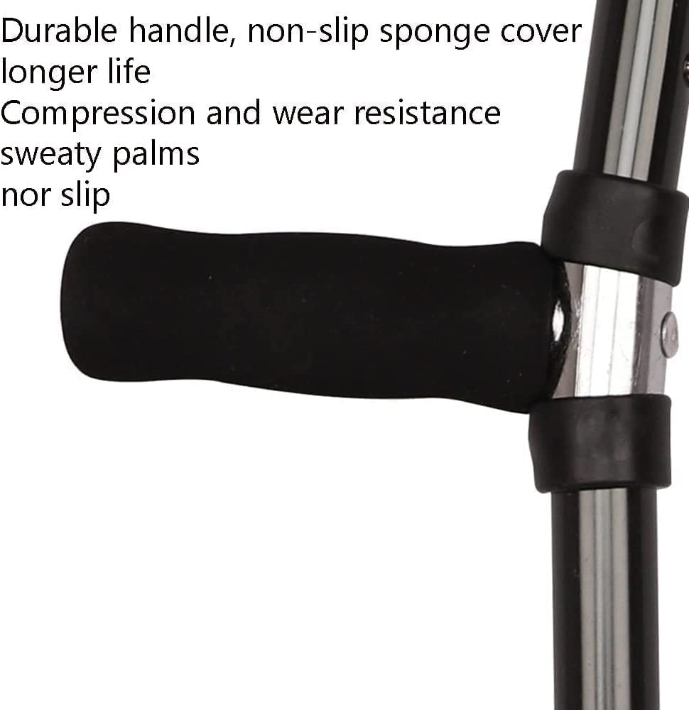 PAASHE Muletas de Aluminio, Bastones de Codo para Adultos, 10 Botones retráctiles Ajustables, Bastones para Caminar, bastón Antideslizante portátil para Caminar