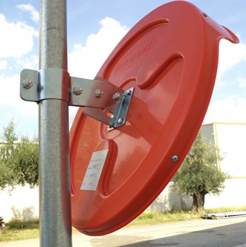 Convex Traffic Mirror 18" For Driveway, Garage And Warehouse Safety Or Store And Office Security, With Adjustable Wall And Pole Bracket, For Blind Spots And Corners, Indoor And Outdoor (Pack Of 1) #TOP5