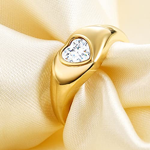 Jude Jewelers Stainless Steel Heart Shaped Wedding Band Statement Pinky Ring4