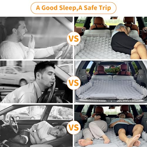 EULANT Colchão de ar SUV para acampamento e viagens de carro, colchão de ar inflável para carro com