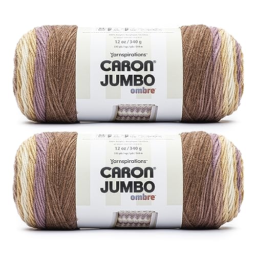 Image of Caron Jumbo Ombre Seashell Yarn - 2 Pack of 12oz /340g - Acrylic - #4 Worsted (Medium) - 595 Yards - Knitting & Crochet