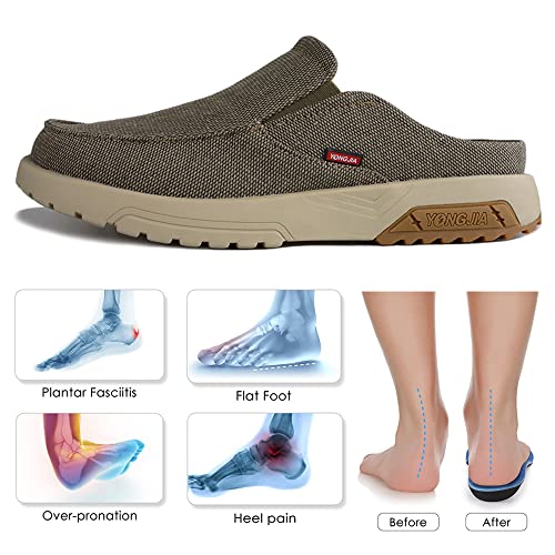 YONGJIA Men's Slip On Loafers with Arch Support Plantar Fasciitis Foot and Heel Pain Relief Orthopedic Casual Slippers Diabetic Bunions Boat Shoes3