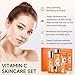 6-Piece Hydrating Skincare Set with Vitamin C & Niacinamide, Face Care Kit Includes Toner, Serum, Cleanser, Moisturizer, Eye Cream & Body Lotion | Valentine’s Day Gift for Women