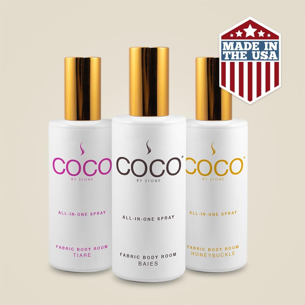COCO by Stone 5oz All-in-One Spray (Pink Sugar) Shake & Spray Formula for Fabric, Pillows, Interiors, Clothing, Home Fragrance Accessories, Room Perfume, Room Deodorizer, Vegan & Cruelty-Free