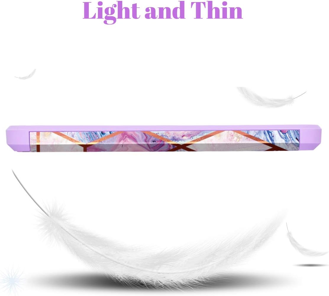 Fingic Samsung Galaxy A10E Case, Samsung A10e Case, Marble Design Shiny Glitter Bumper Hybrid Hard PC Soft Rubber Silicone Cover Anti-Scratch Shockproof Protective Case for Galaxy A10E 2019, Purple