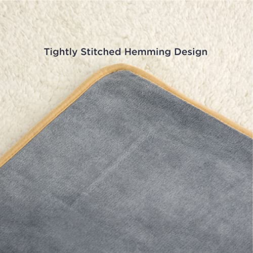 LE SURE Waterproof Fleece Blanket Washable, 152x203cm Ultra Soft Grey Dog Blanket Over Sofa Bed Garden - Image 3