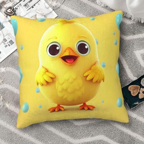 Coussin poule jaune en velours pour décorer le canapé du salon - 8