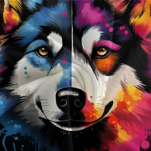 Housse de couette 220 x 240 cm microfibre parure de lit Husky king size