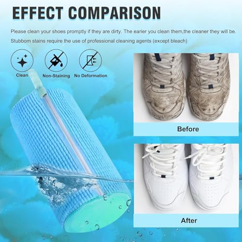 Image of Glivary Shoe washing machine bag, Laundry shoe pouch for washer and dryer, Reusable and Durable Zipper Plush Washing Machine Bag for Sneakers, Delicates and Toys(Laundry Bag) (blue, pack of 2)
