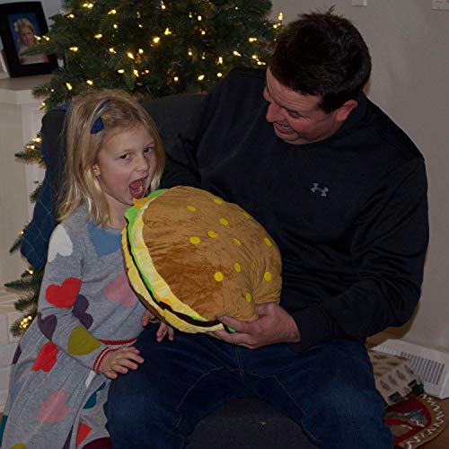 Cheeseburger Pillow Giant Hamburger Pillows Fluffy Burger Plush Pillows Soft Stuffed Hamburger Plush Toy Large Plush Hamburger Plushie Pillow Toys Gift For Kid Boy Child Baby 16" #TOP2