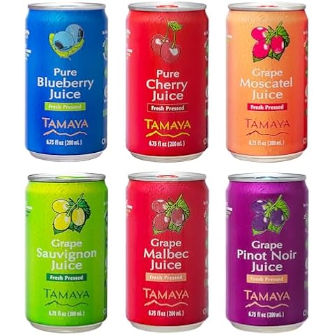Tamaya Juice, Mix Discovery Case, NFC, Fresh Squeezed pressed juice with No Sugar Added – Delicious Refreshing Juice – No Gluten, Vegan Friendly – Refreshing and nutritious beverages, Not From Concentrate 6.75 Fl Oz 2 Mini Cans per flavor, Pack of 12, Chile Cover