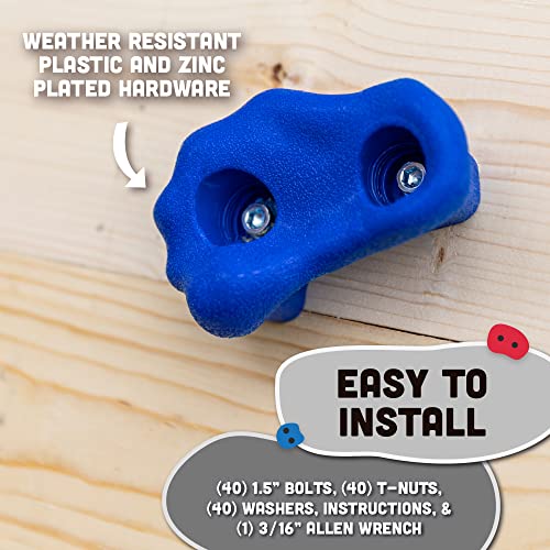 image for Squirrel Products Kids Rock Climbing Holds Indoor & Outdoor Playground