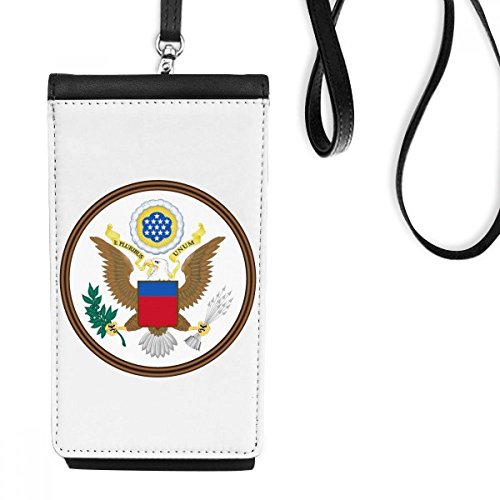 Porte-monnaie téléphone suspendu contre la perte d'affaires motif États-Unis en cuir