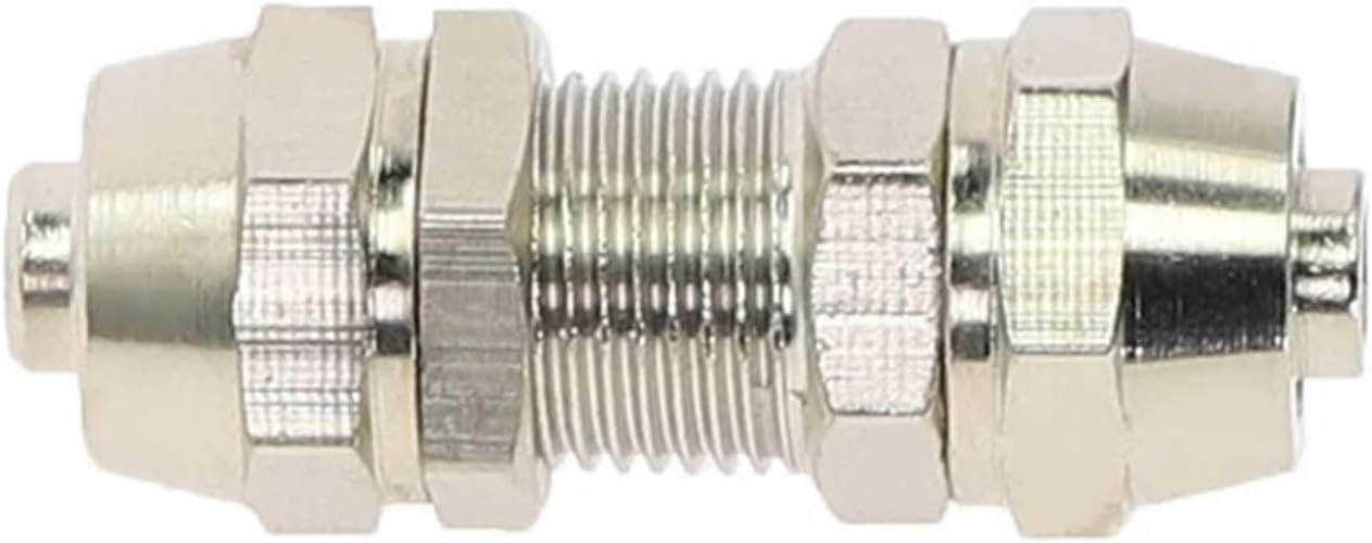 Bulkhead Straight Type Qucik Push in Fittings Pneumatic Bushing 4MM 6 8 10 12 14 16MM Compression Ferrule Ring Pipe Connector(KTPM 10mm)