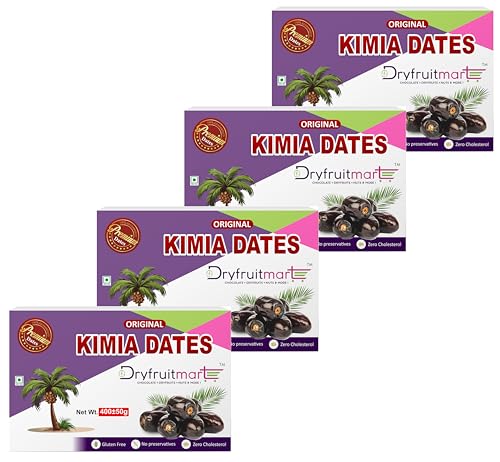 Image of Dryfruit Mart Original Kimia Dates (khajoor), 400g | Soft Premium Khajoor for Instant Energy, Digestion & Bone Strength | 100% Natural, No Preservatives & Gluten Free (Pack Of 4)