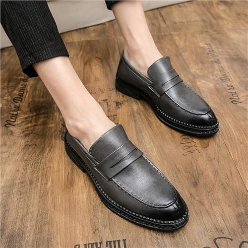 Mens Loafers Shoe Simple Slip On Vegan Leather Resistant Anti-Slip Comfortable2