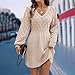 Sweater Dress for Women Long Sleeve V Neck Solid Color Fall Winter A Line Mini Dresses Casual Fashion Soft Jumpsuit S-XL