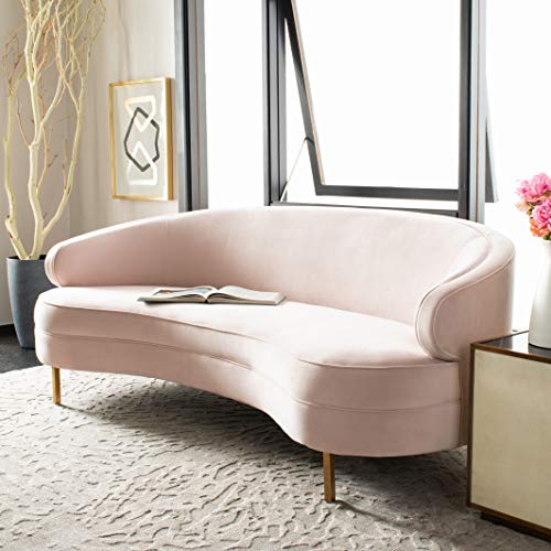 Safavieh Couture Primrose Glam Light Pink Velvet Curved Sofas #TOP17