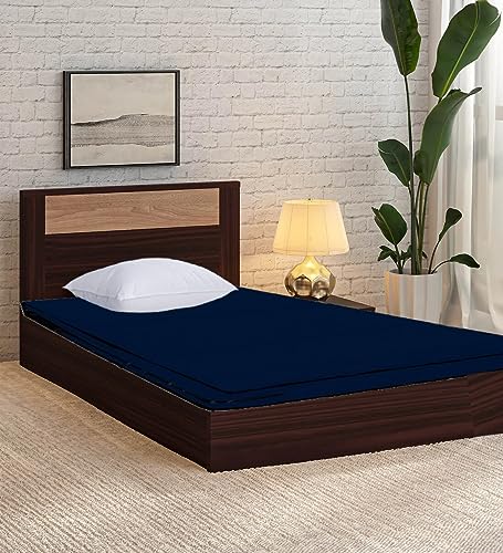 Image of 100% Waterproof Mattress Cover /Protector with Zipper Chain for Double Bed (Set of 2 Pieces) II All Around Protection with 360 Encasing (36 inch*72 inch*5 inch, Blue)