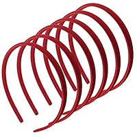 Topkids Accessories 6x Thin Satin Hair Head Bands Headbands Alice Bands Hairbands Girls Women School Colourful Wedding Holiday Festival Bridal Adult 1cm 0.4" (Burgundy