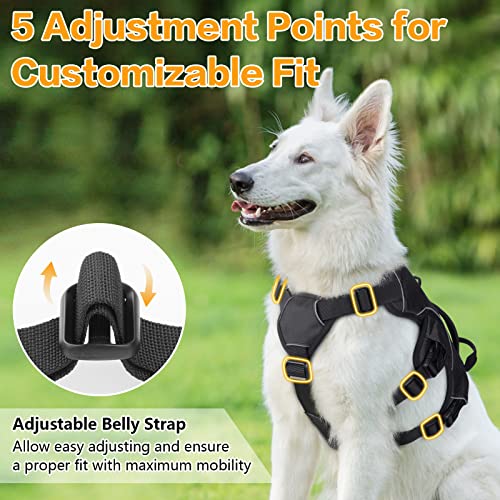 Rabbitgoo Escape Proof Dog Harness, Soft Padded Full Body Pet Harness, Reflective Adjustable No Pull Vest With Lift Handle And Lesh Clip For Large Dogs Walking Hiking Training, L, Black #TOP4