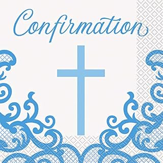 Unique 74813 Blue Confirmation Luncheon Napkins 16 Pcs