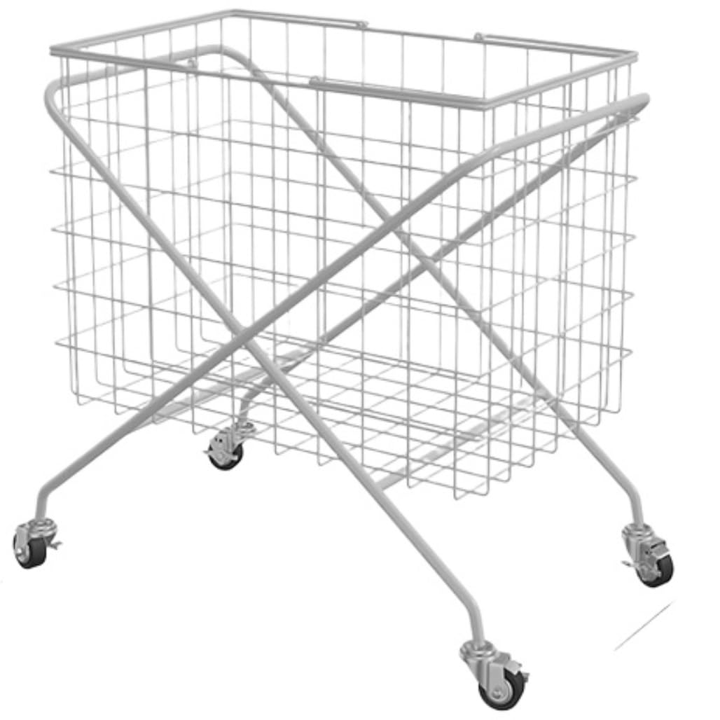 Panier à linge en métal amovible avec 4 roues pour trier les vêtements en salle de bain
