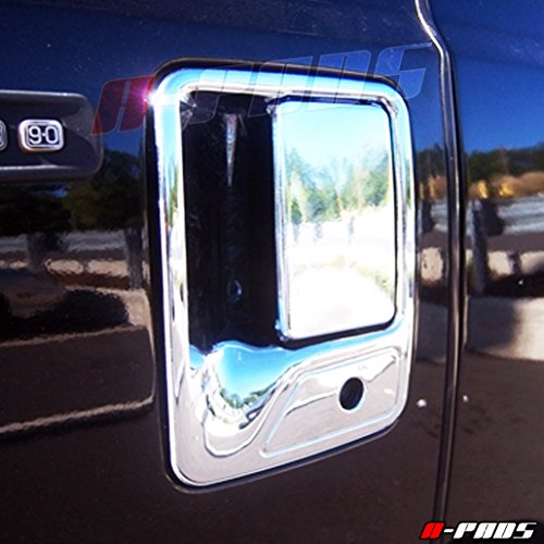 A-Pads Compatible With(Just Stick On, Not For Snap In Replacement),Chrome Cover For Ford Sd F250 F350 08-09 10 11 12 13 14 15 2016 - Full Mirror W/Signal +4 Door Handle Without Passenger Key +Tailgate #TOP2