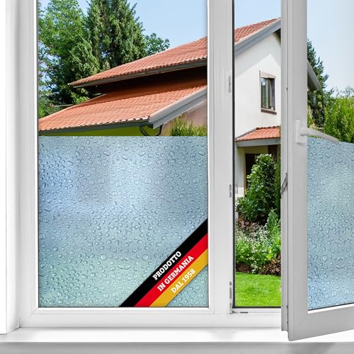 d-c-fix pellicola per finestra Gocce 45 cm x 2 m – pellicola oscurante autoadesiva con motivo moderno per superfici in vetro – autoadesiva, opaca, decorativa