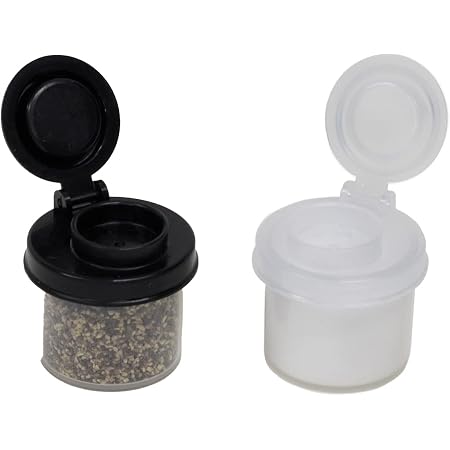 HOME-X Pocket Salt & Pepper Shaker Set - Dual Compartment, 2x1.5x0.75 Inches, Green, Refillable