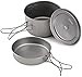 Rcsinway Batterie de cuisine en titane avec poignées pliables et sac en maille