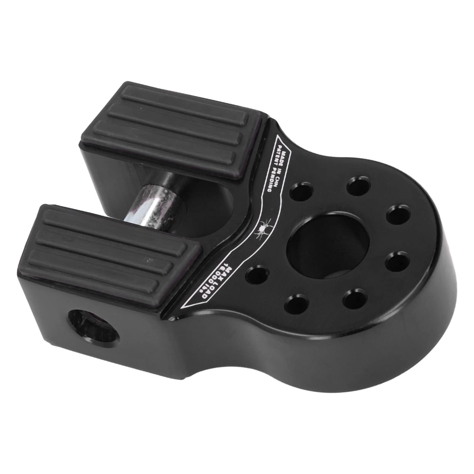 Mingzhe Enlace Plano con Grillete de Cabrestante, Soporte de Carga de 16000 LB con Protector de Goma, Aleación de Aluminio Universal para Camioneta UTV SUV, Compatible con Vehículos Todo (Negra)