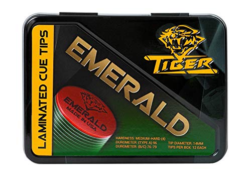 Tiger Emerald Laminated Billiard Cue Tips 2 (Two) Pcs - 13 Or 14 Mm (13 Mm) #TOP3