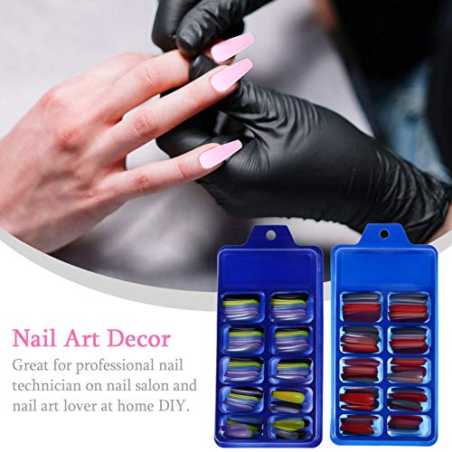 Healvian 4 Caixas Usando Cortador De Unhas Claro Cola Falsa Nas Unhas Manicure Caixão Dicas De Unhas