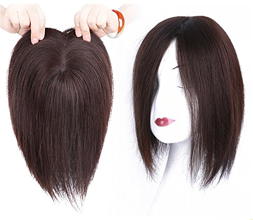 Couronne de cheveux humains contre la perte de cheveux sommet de tête noir