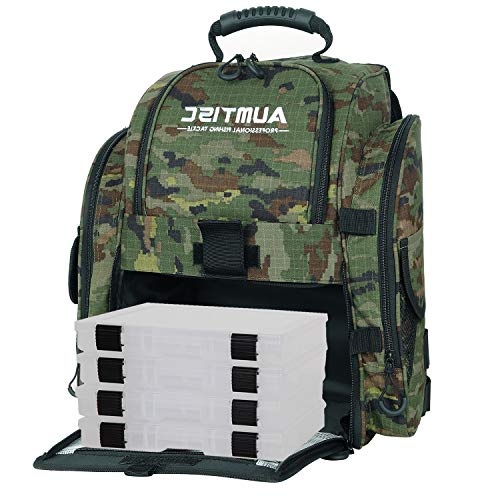 AUMTISC Mochila De Pesca Bolsa Aparejos Multiusos con Funda Protectora contra Lluvia