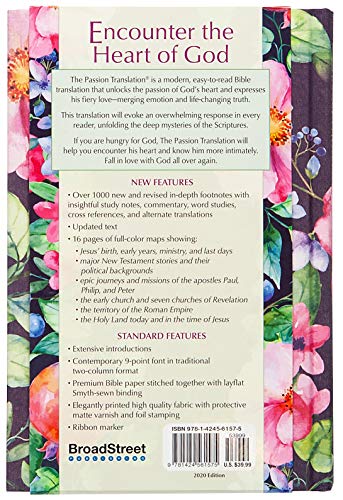 The Passion Translation New Testament with Psalms Proverbs and Song of Songs (2020 Edn) Berry Blossom Hb