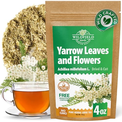 Image of 4 oz. Yarrow Herb Dried Yarrow Leaf & Flower Herbal Tea (Achillea Millefolium Tea) - 113g Herb Tea Milenrama