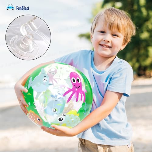 Image of FunBlast Inflatable Balls for Kids - Colorful Beach Balls for Pool, Summer Water Play Toys for Kids, Lightweight Inflatable Pool Balls for Outdoor & Indoor Fun, Swimming Pool Toys (Fish)
