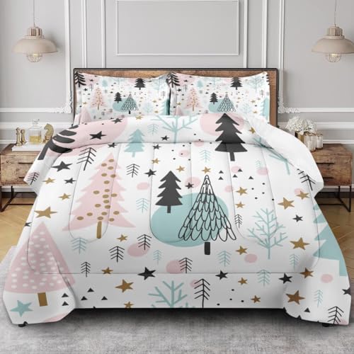 Comforter-Set-Queen-Size-Cute-Floral-Snow-3-Pcs-Bedding-for-Kids-and-Adults-Winter-Merry-Christmas-Comforter-Set-with-2-Pillowcases-for-Bedroom-Bed-Decor Comforter Set Queen Size Cute Floral Snow 3 Pcs Bedding for Kids and Adults Winter Merry Christmas Comforter Set with 2 Pillowcases for Bedroom Bed Decor