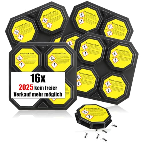 com-four® Latas de Cebo para Hormigas 16x - Latas de Cebo Listas para Usar para un Control fiable de Las Hormigas - Eliminación sin Olor de Las molestas Hormigas (16 Piezas - cebos para Hormigas)