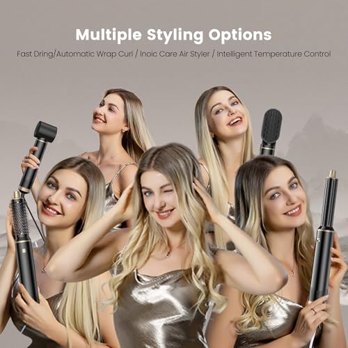 Hair Styler 5 in 1 Magic Styler, Air Styler Set with Curl Straighten, Volumise, Smooth and Drying for Styling, Hot Air Styler for All Hair Type/Length