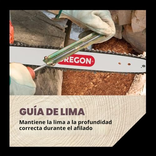 Miniatura 5 de Oregon 617067 Kit Afilador Para Cadena De Motosierra, Universal, Mango, Limitador De Profundidad Y Funda, Incluye Limas Redondas De 4 Mm, 4,8 Mm Y 5,5 Mm, Lima Plana De 152 Mm