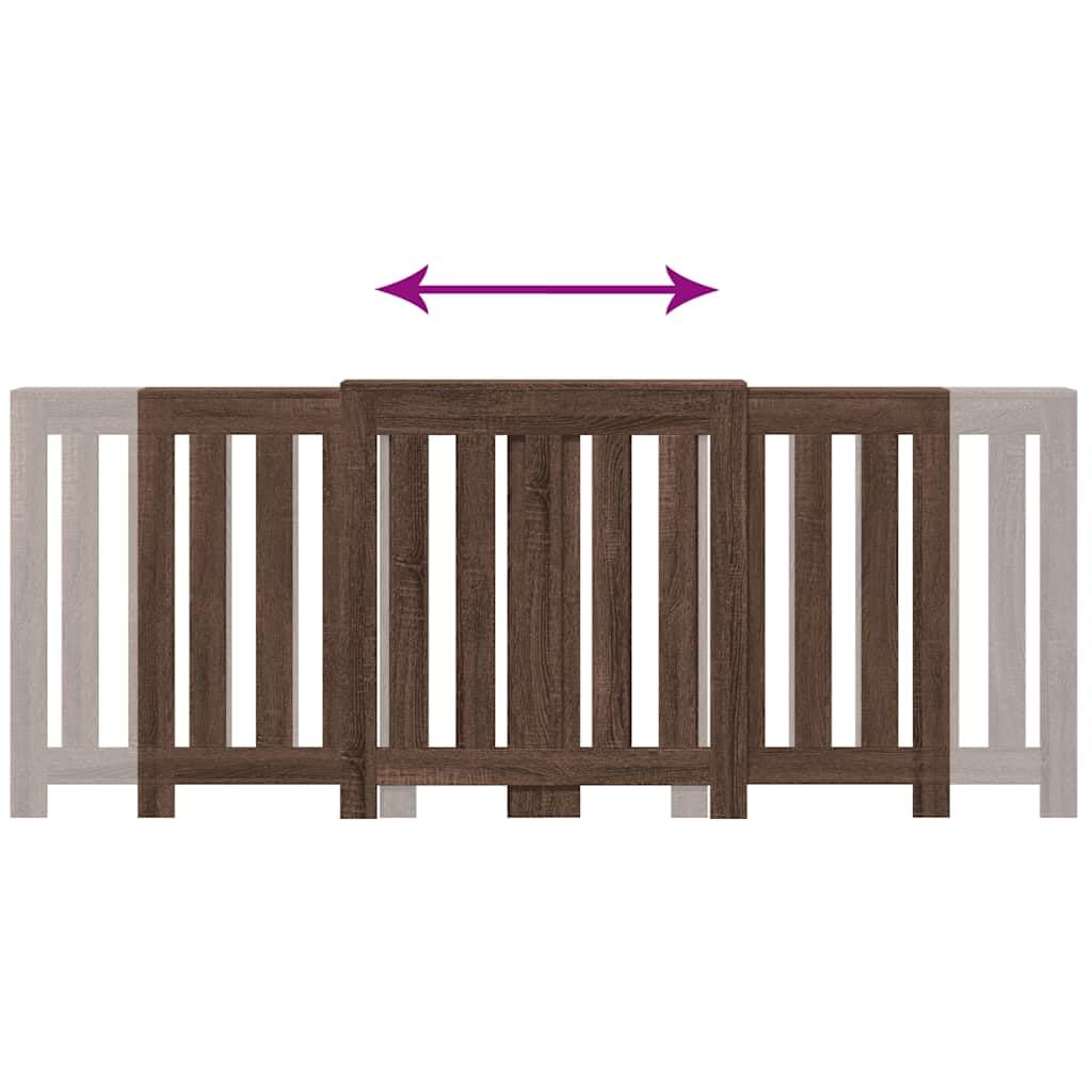 Revestimiento de radiador de aspecto de roble de madera de 205 x 21,5 x 83,5 cm con estante, diseño moderno de lamas, práctico soporte de pared, adecuado para salón, baño, dormitorio, cocina