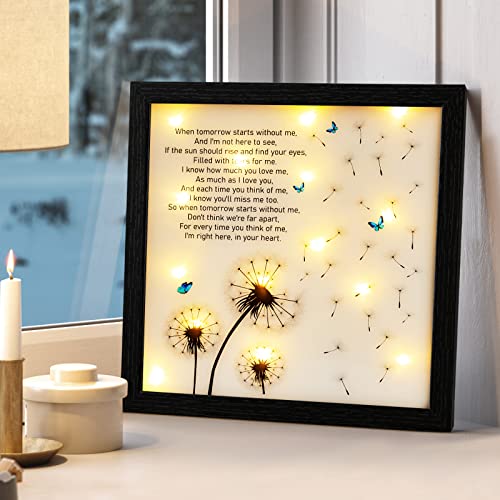 Memorial Gifts Led Shadow Box - Sympathy Gift For Loss Of Mother Mom Father Dad, Bereavement Gifts Ideas In Memory Of Loved One Gifts, Condolences Rememberance Grief Gifts Funeral, Dandelion Decor #TOP1