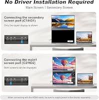 COOLHOOD 18.5 Zoll Portable Monitor Dual, Tragbarer Monitor, Laptop Screen Extender mit VESA-Loch, Einstellbarer Display-/Standwinkel, für Laptop PC (Mac Wins) – Ansicht 7