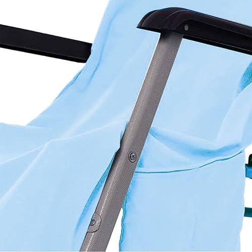 Miniatura 3 de Funda para silla de piscina toalla de playa, con bolsillo elástico, ajustable, no se desliza, Azul (Sky Blue)